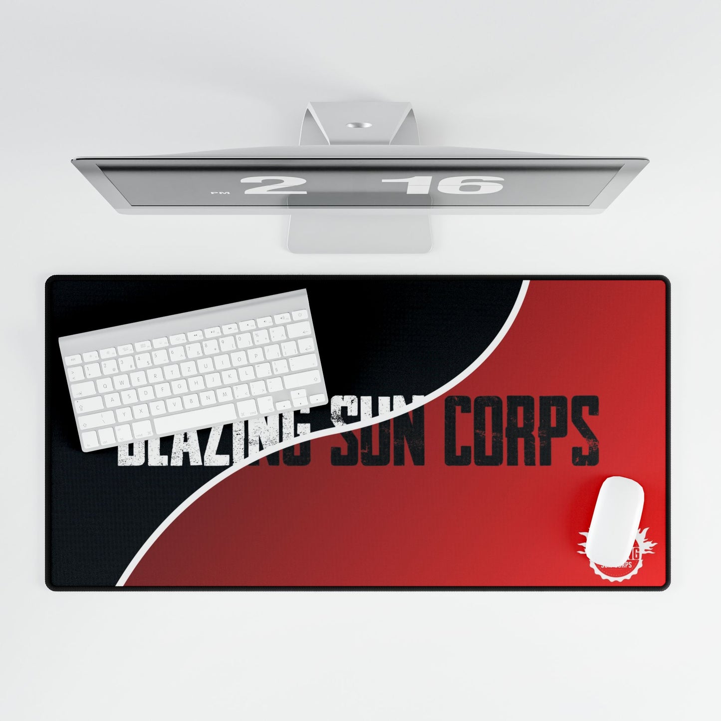 Blazing Sun Corps Desk Mat - Gamer Accessories, Office Decor, Gaming Setup, Custom Desk Pad, Mouse Pad