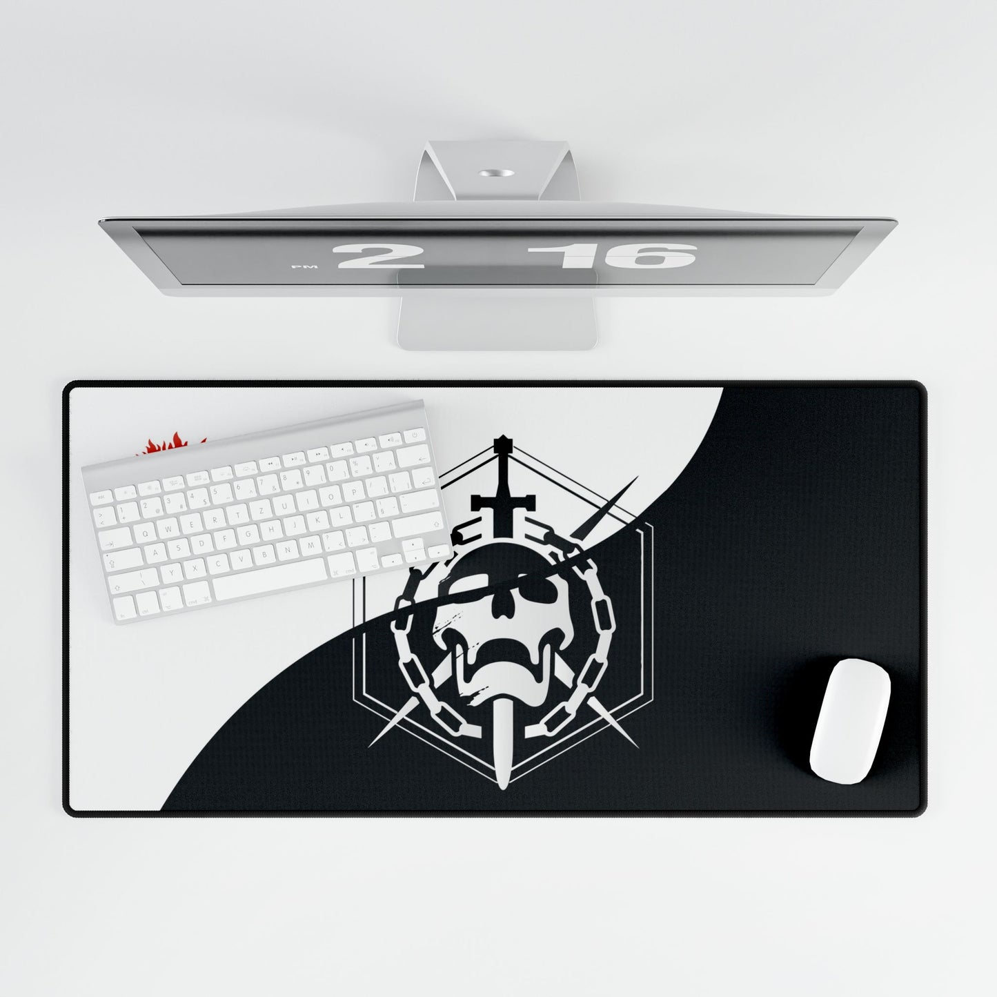 Gaming Desk Mat with Skull Design | Large Black Mouse Pad for Gamers