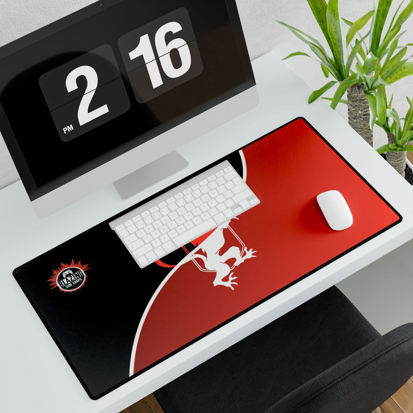 Premium Gaming Desk Mat – Lion Emblem Design
