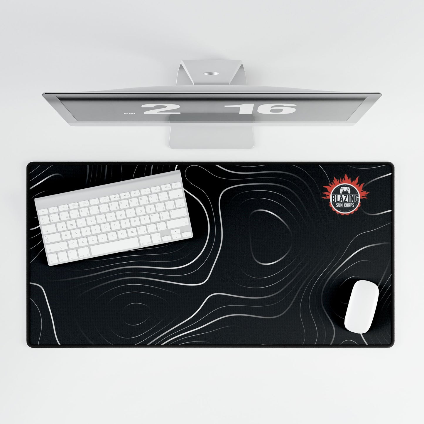 Abstract Black Desk Mat for European Home Office