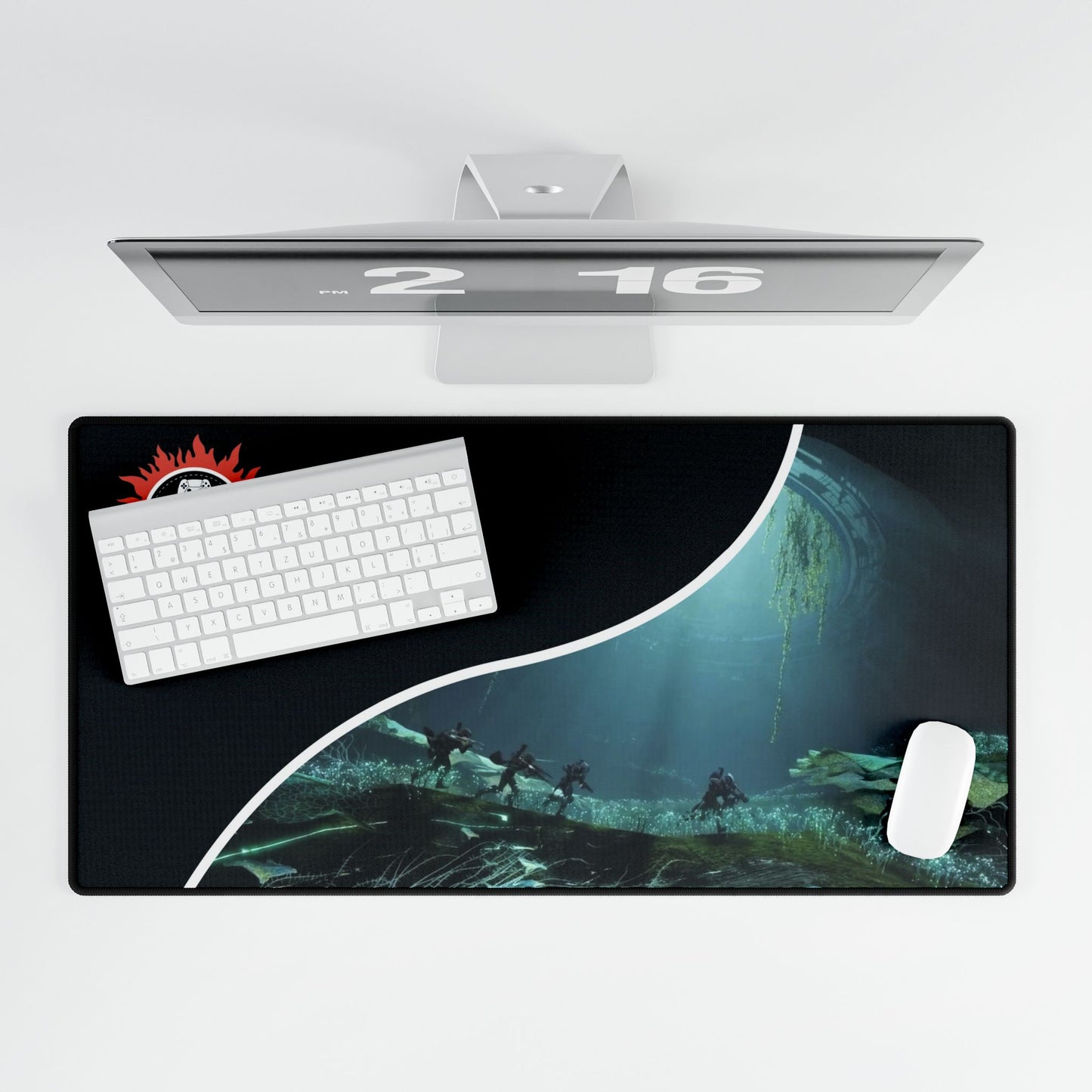 Gaming Desk Mat - Blazing Sun Crew Design, Large Mouse Pad, Perfect for Home Office & Gamers