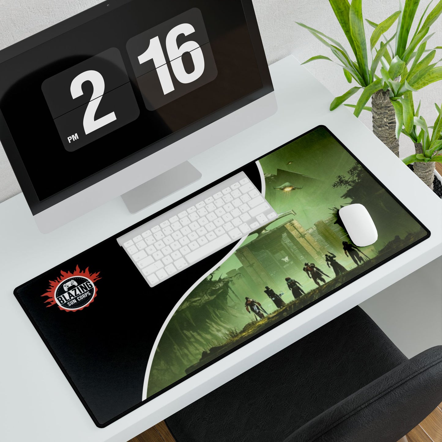 Gaming Desk Mat - Epic Adventure Theme with Logo