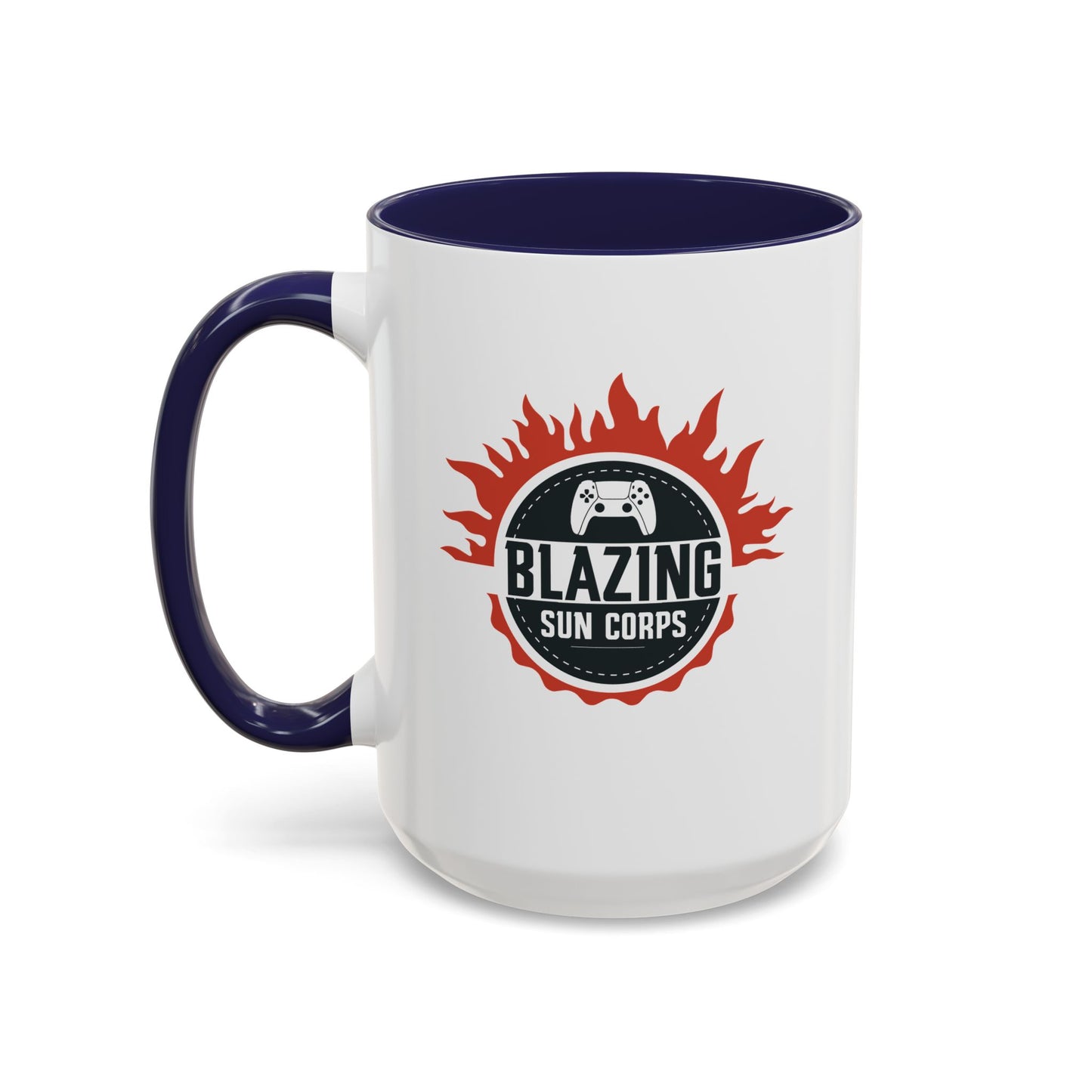 Blazing Sun Corps Accent Coffee Mug – Gamers’ Flame Logo 11/15oz