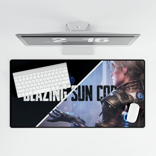 Blazing Sun Code Gaming Desk Mat, Large Mouse Pad, Computer Accessory, Gamer Gift, Desk Decor, Office Supply