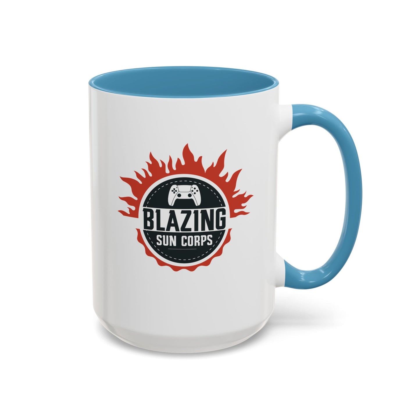 Blazing Sun Corps Accent Coffee Mug – Gamers’ Flame Logo 11/15oz