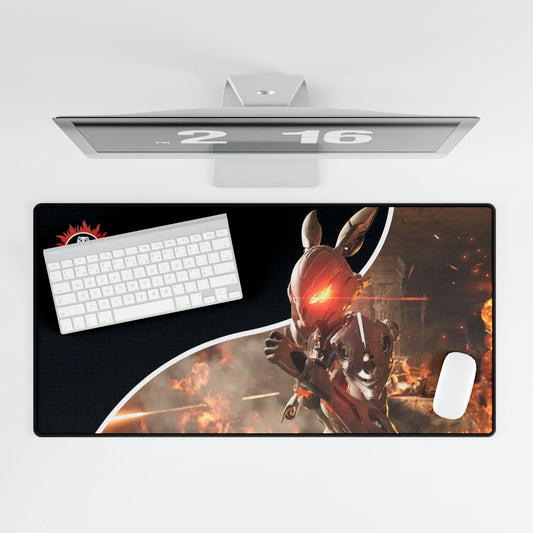Gaming Desk Mat with Fiery Character Design