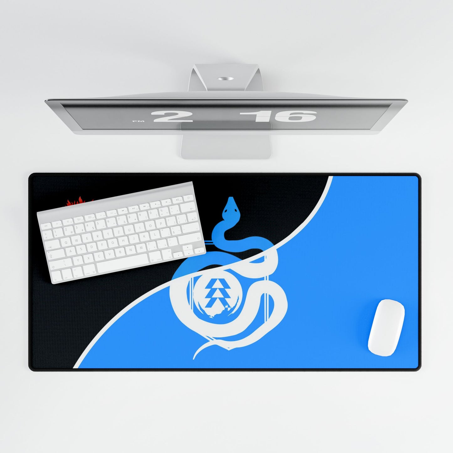 Blue and Black Gaming Desk Mat - Stylish Office Accessory