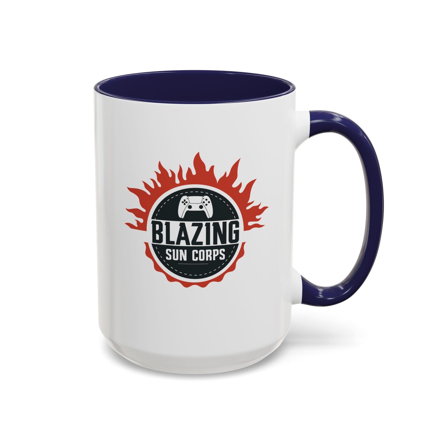 Blazing Sun Corps Accent Coffee Mug – Gamers’ Flame Logo 11/15oz