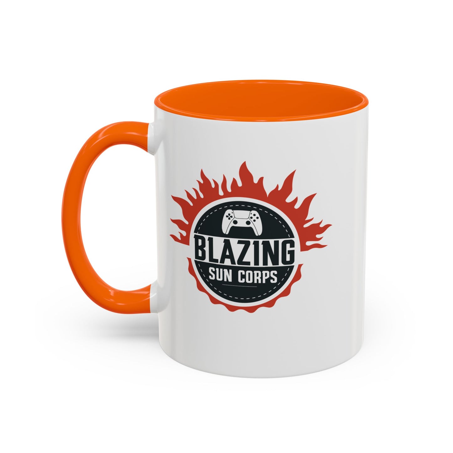 Blazing Sun Corps Accent Coffee Mug – Gamers’ Flame Logo 11/15oz