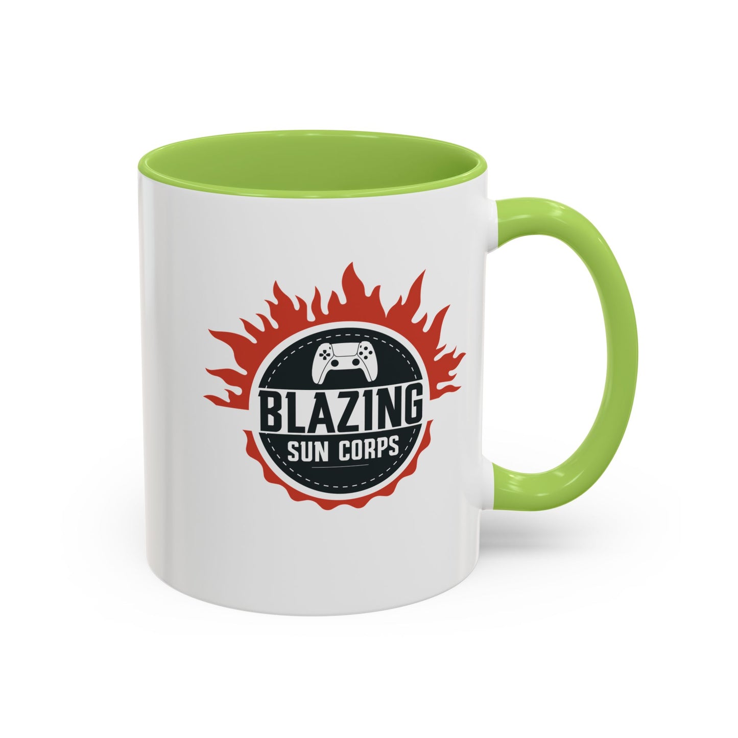 Blazing Sun Corps Accent Coffee Mug – Gamers’ Flame Logo 11/15oz