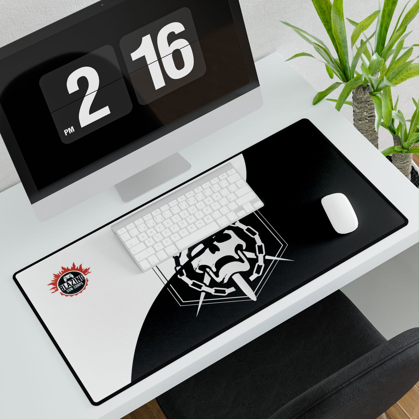 Gaming Desk Mat with Skull Design | Large Black Mouse Pad for Gamers