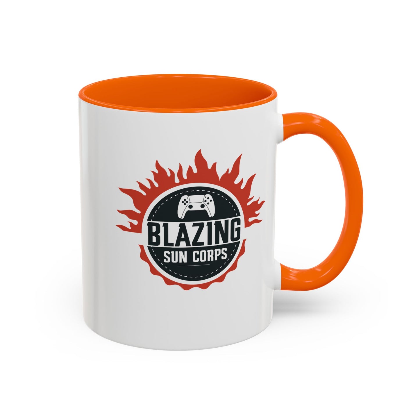 Blazing Sun Corps Accent Coffee Mug – Gamers’ Flame Logo 11/15oz