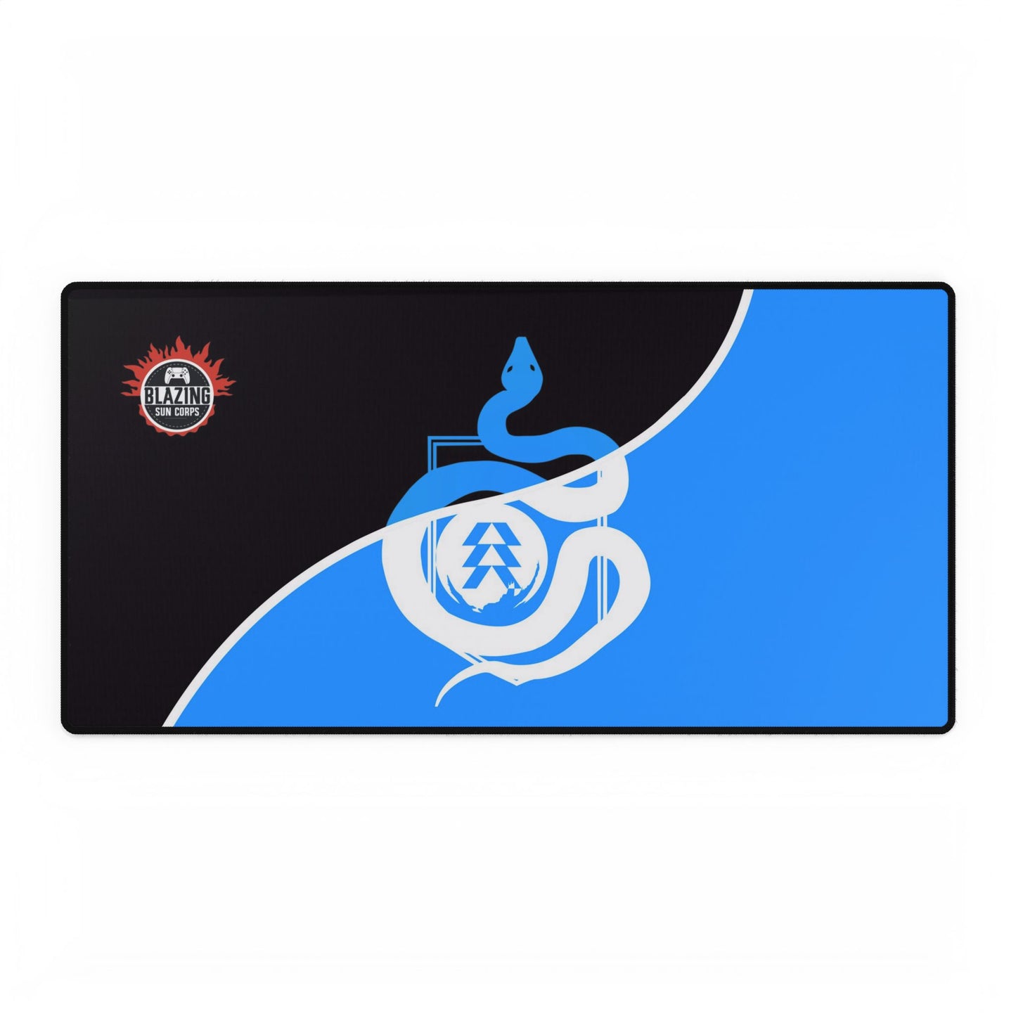 Blue and Black Gaming Desk Mat - Stylish Office Accessory