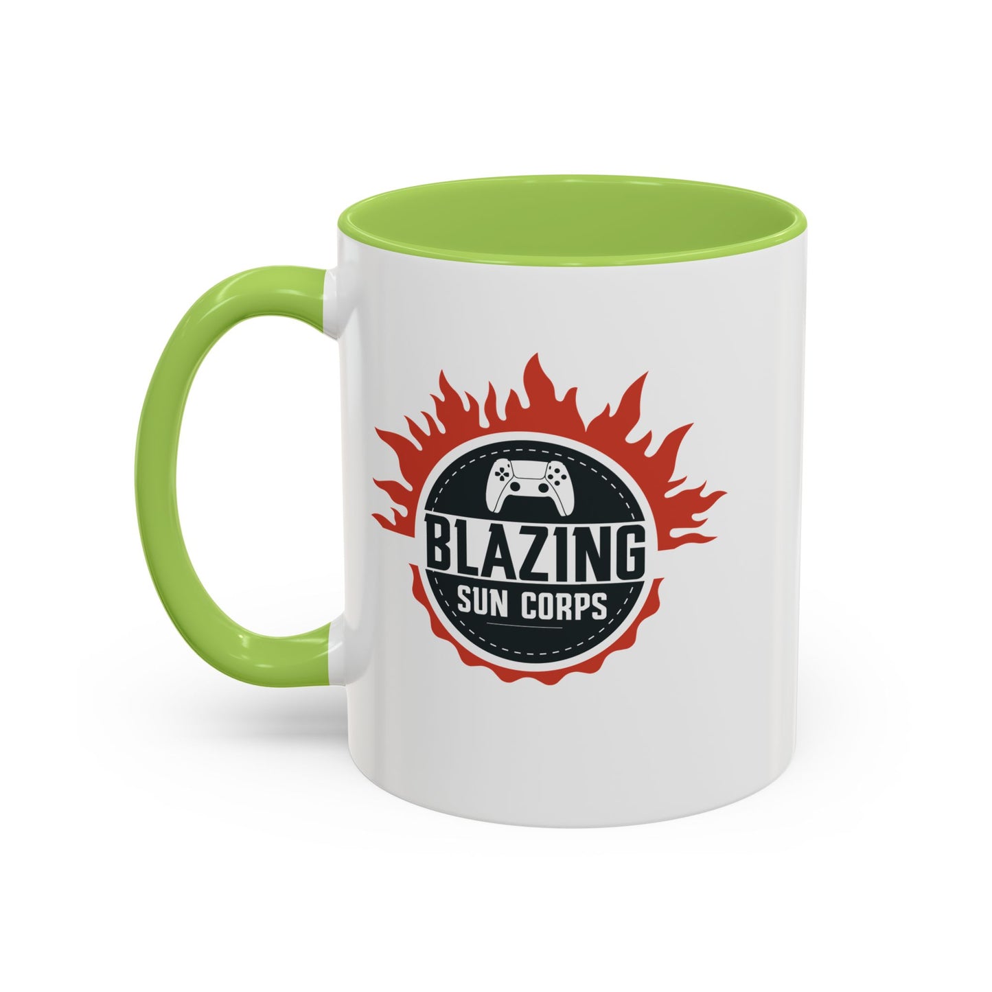 Blazing Sun Corps Accent Coffee Mug – Gamers’ Flame Logo 11/15oz