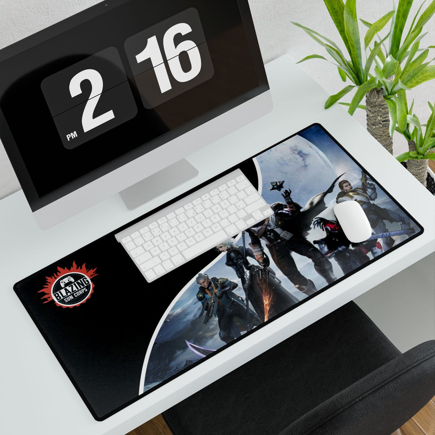 Gaming Desk Mat - Blazing Strikers Design, Mouse Pad, Office Decor, Desk Accessories, Gift for Gamers, PC Setup